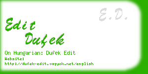 edit dufek business card